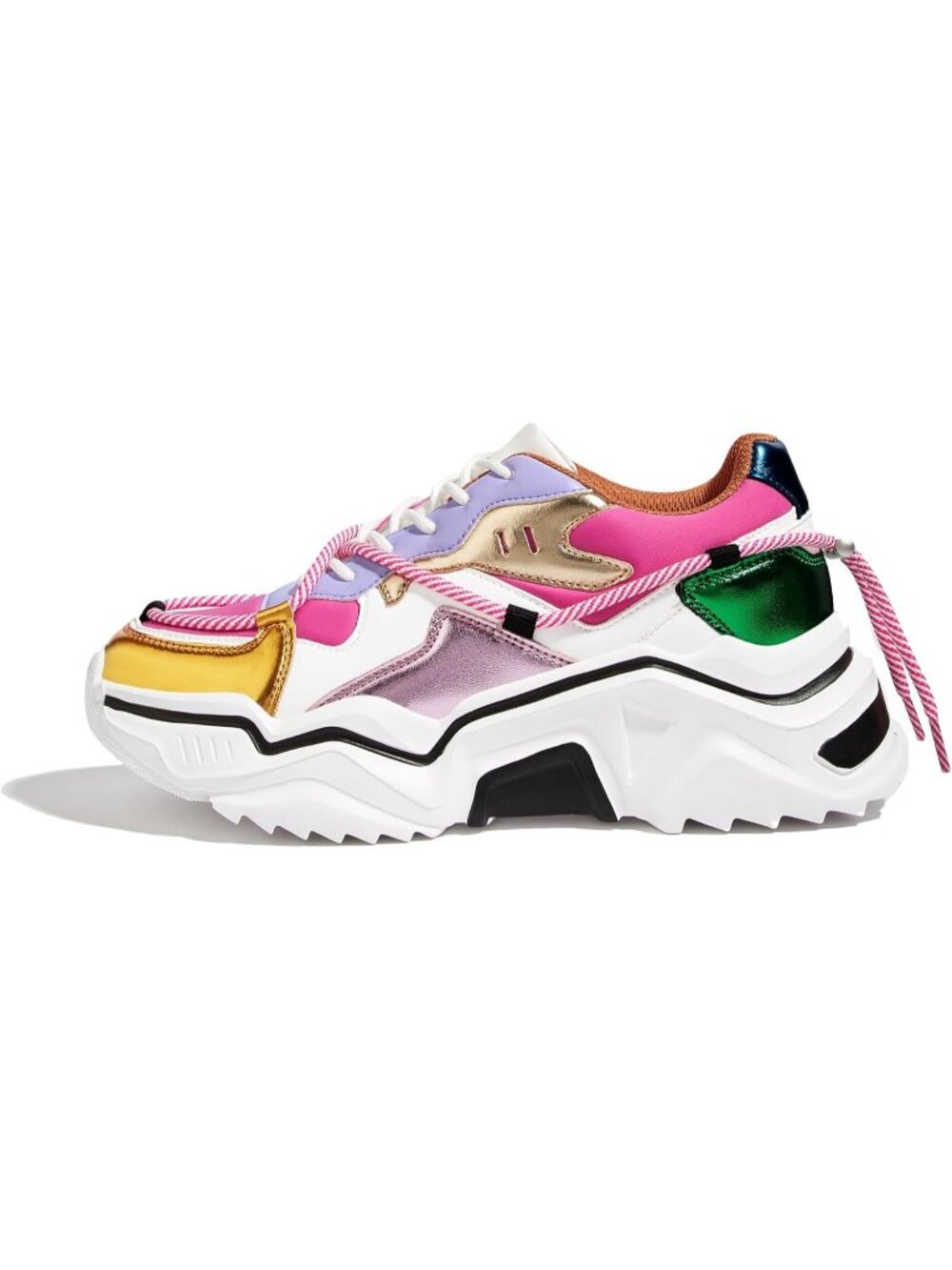 Women's Purple/Fushia Colorful Stylish Platform Fashion Chunky Walking Sneakers